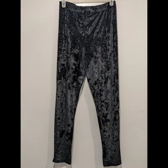 Vintage 90s Crushed Velour Leggings - Picture 1 of 3